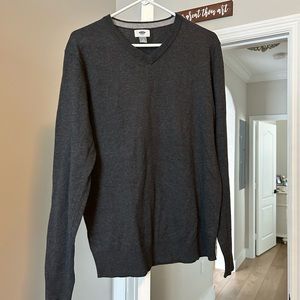 Old Navy Heather Gray V Neck Pullover Sweater